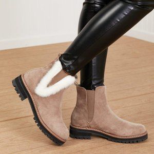 WeeBoo Warmer Days Faux Fur Trim Chelsea Booties
